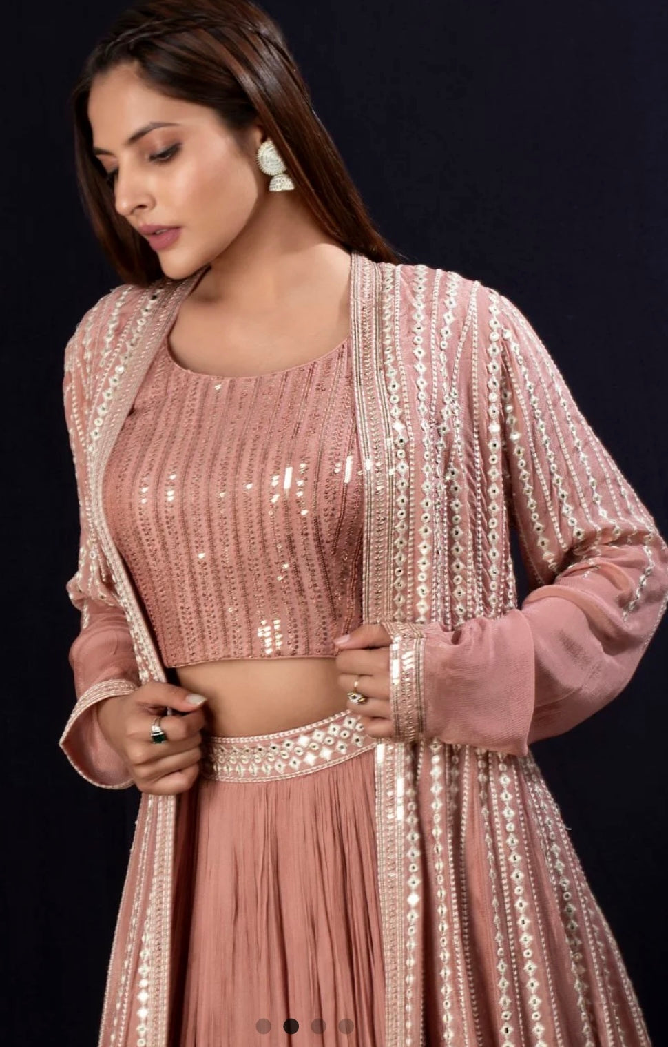 Lehenga Choli With Beige Jacket