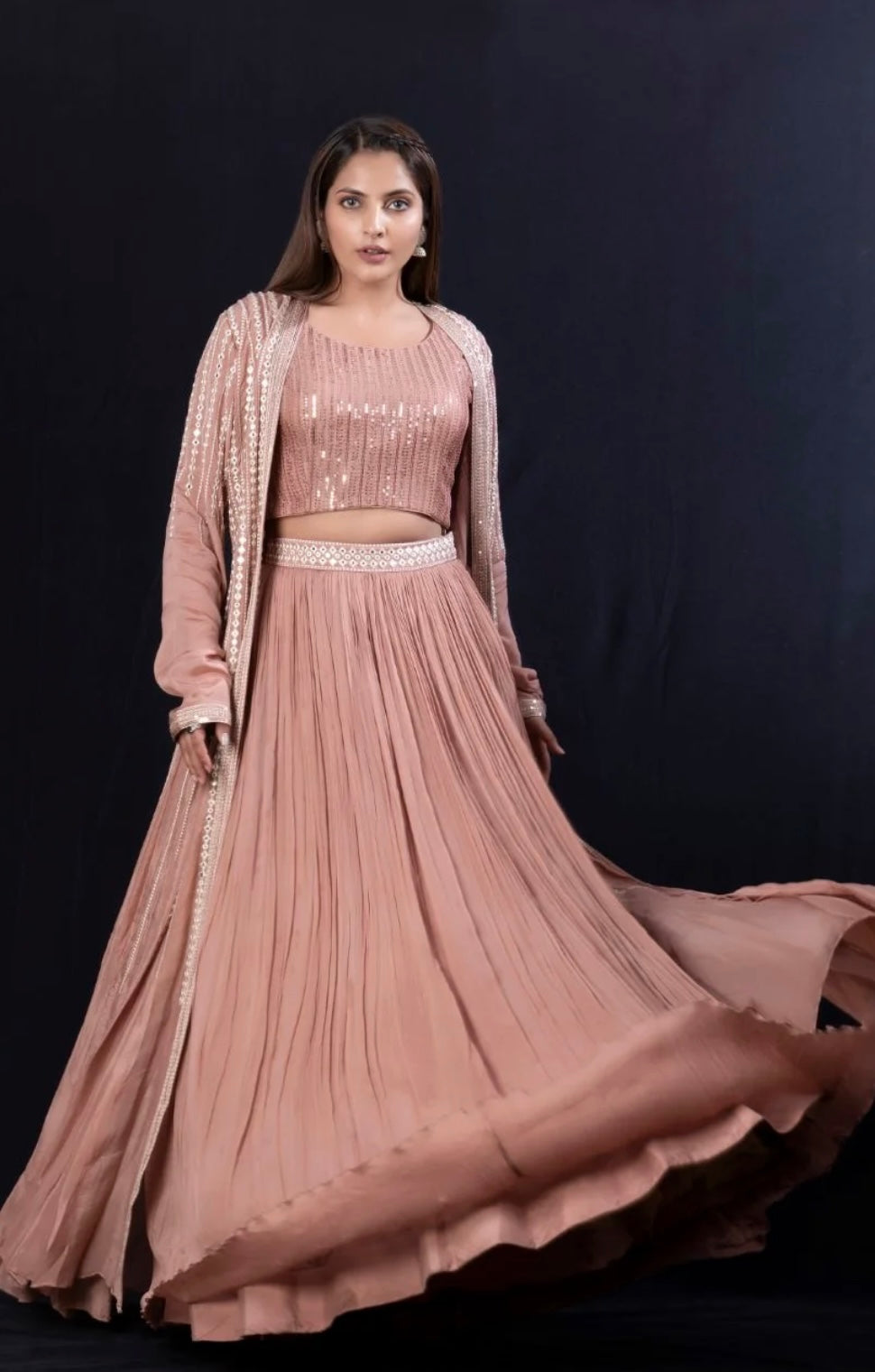 Lehenga Choli With Beige Jacket