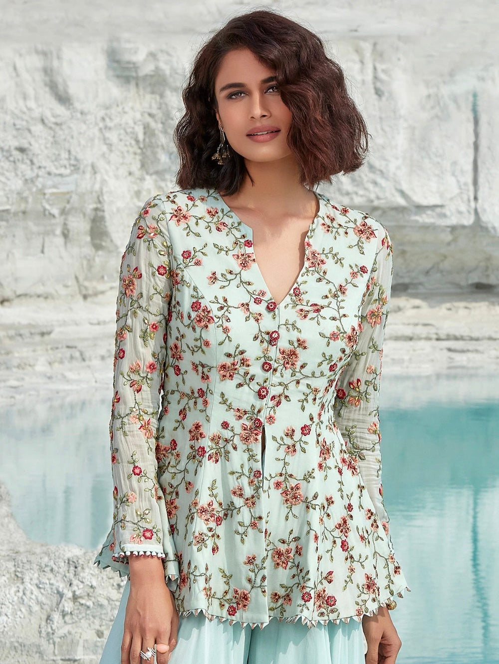 Pista Green Palazzo Suit