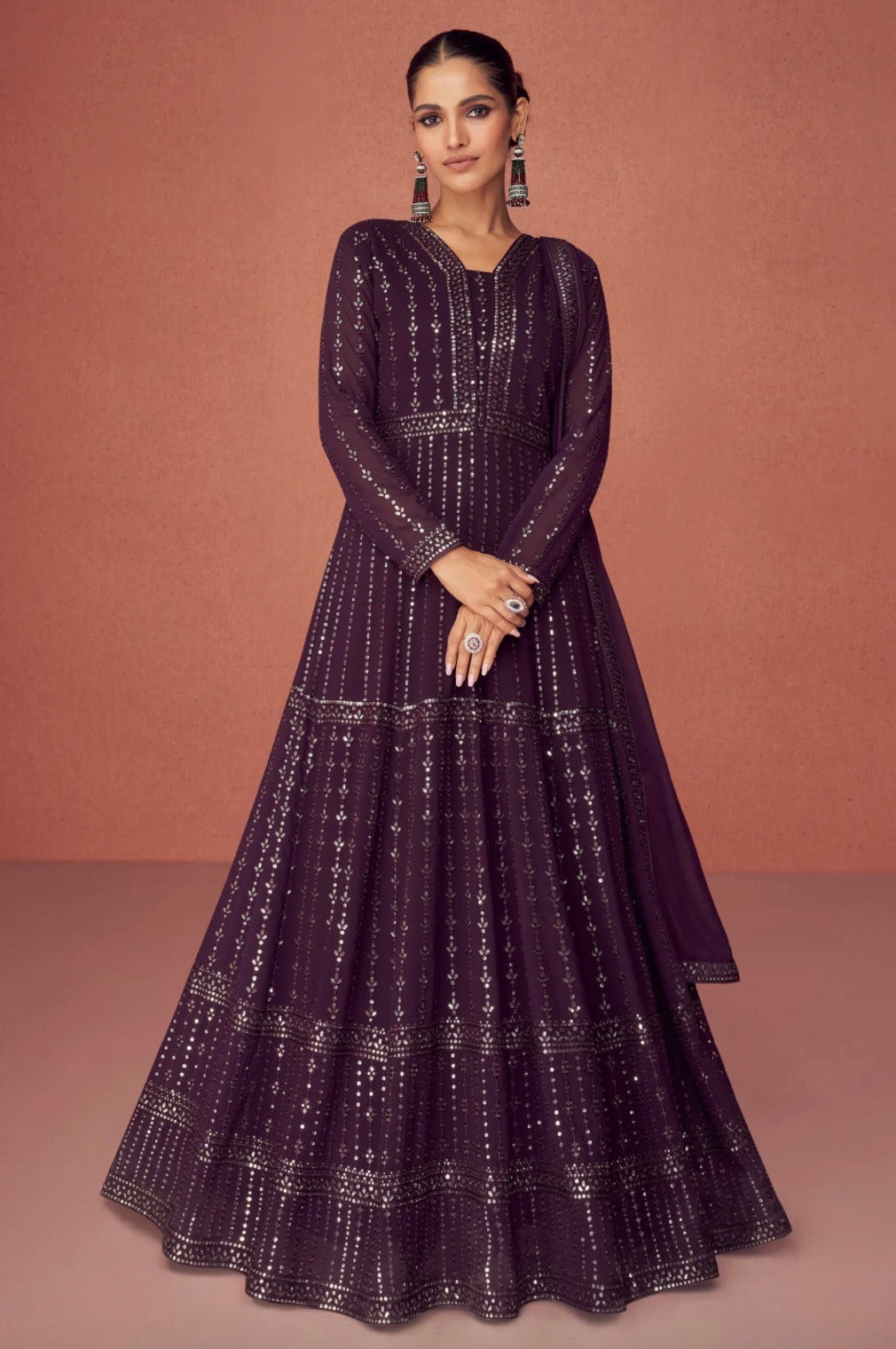 Purple Anarkali Suit