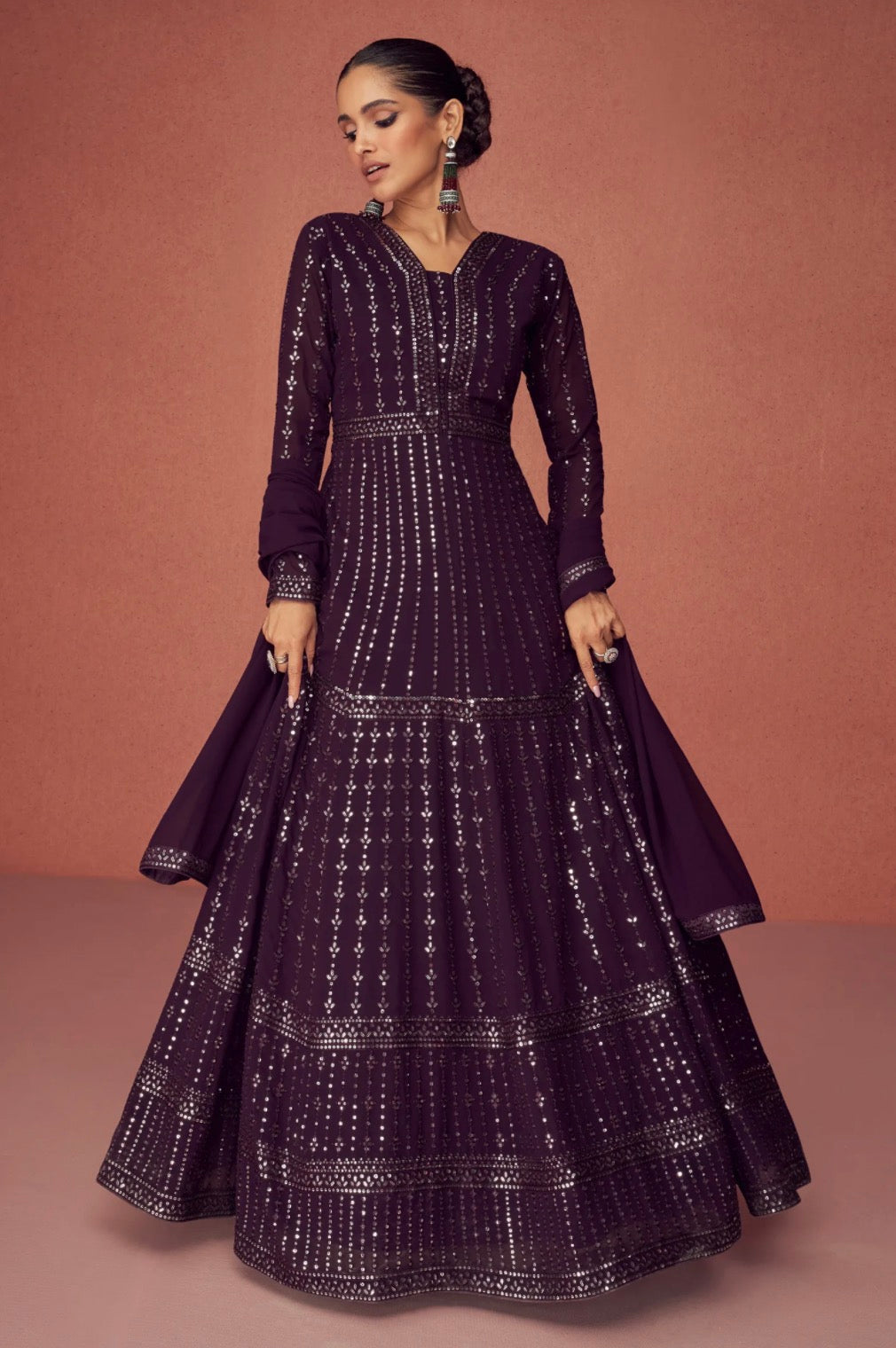 Purple Anarkali Suit