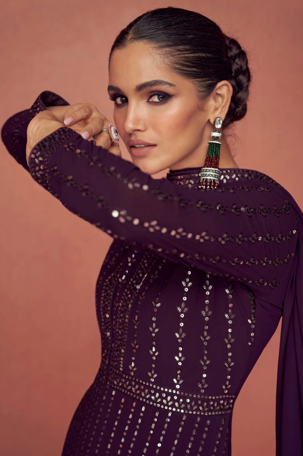 Purple Anarkali Suit