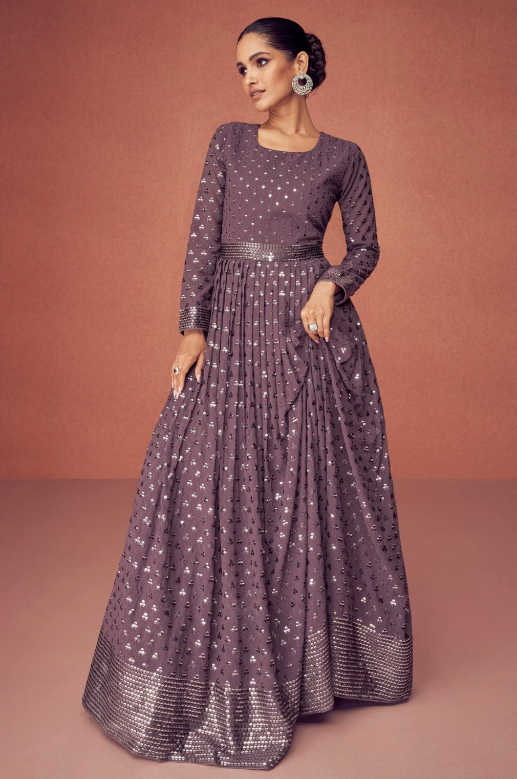 Mauve Anarkali Suit