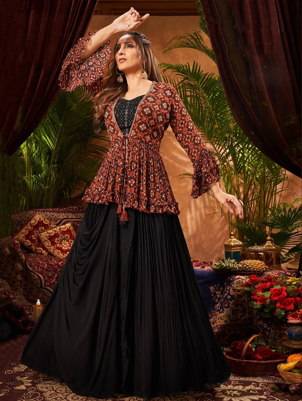 New Party Wear Lehenga Designs with Black Color –