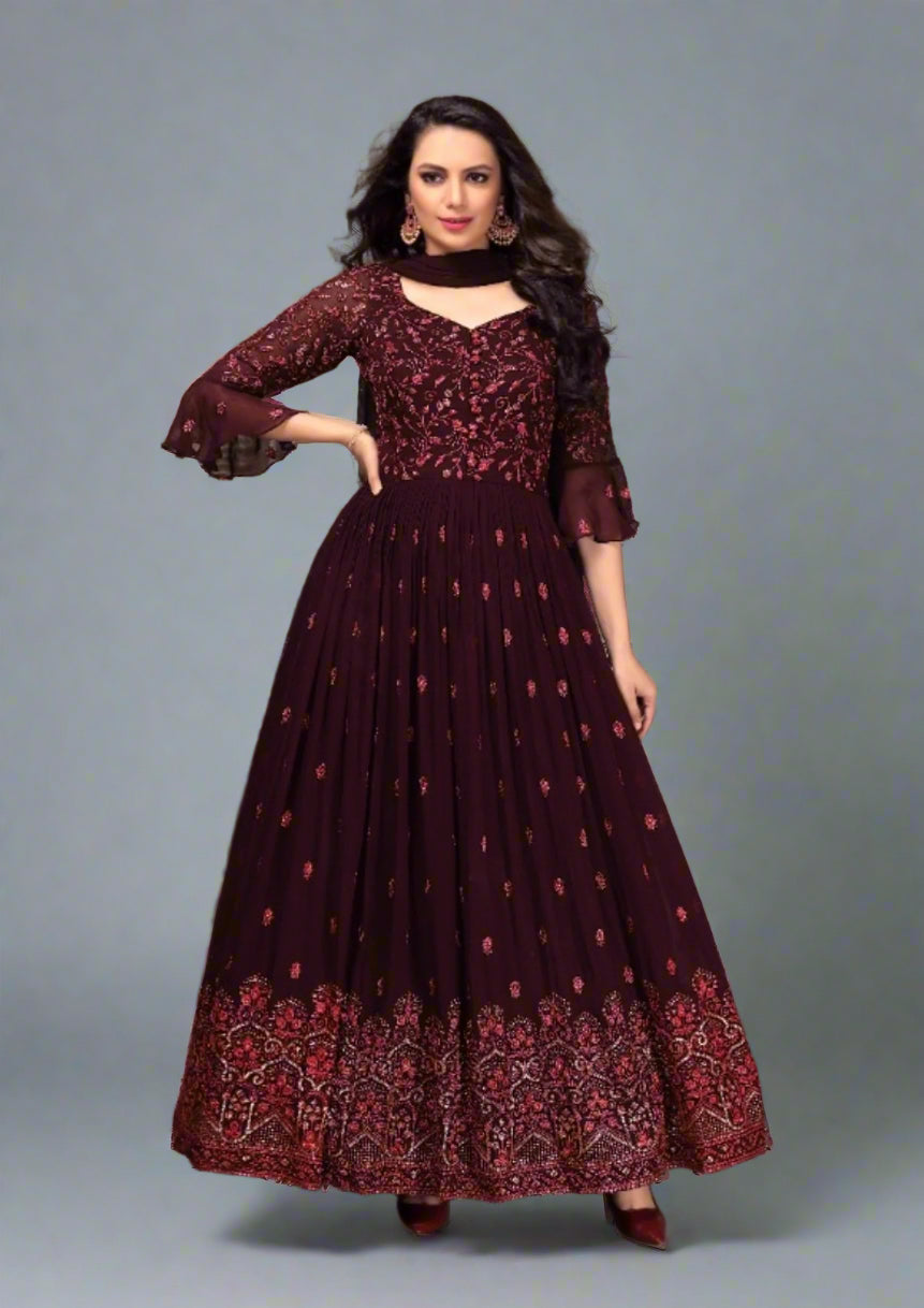 Magenta Anarkali Suit