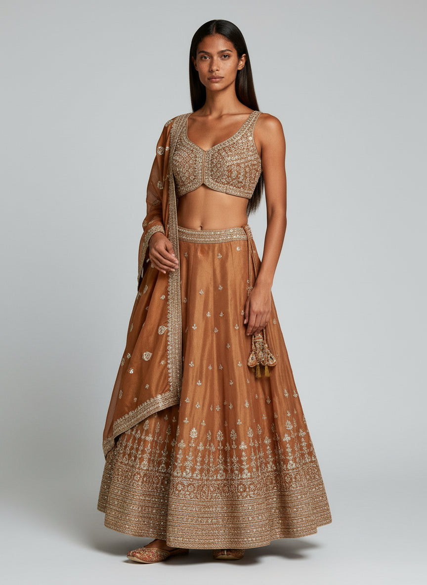 Mustard Yellow Wedding Wear Lehenga Choli