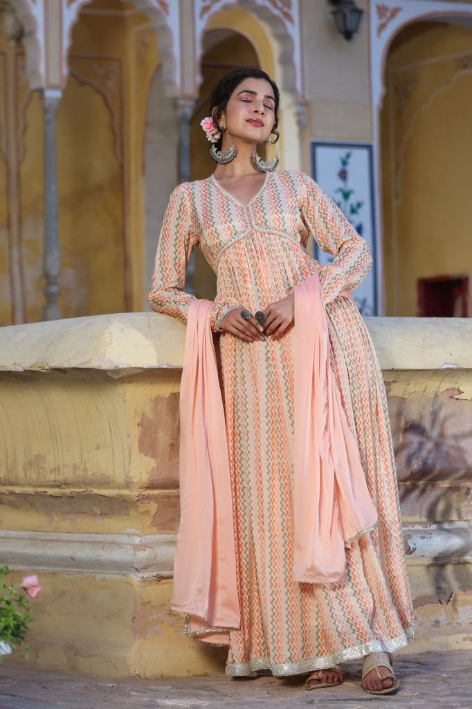 Multi Color Festive Wear Long Kurti