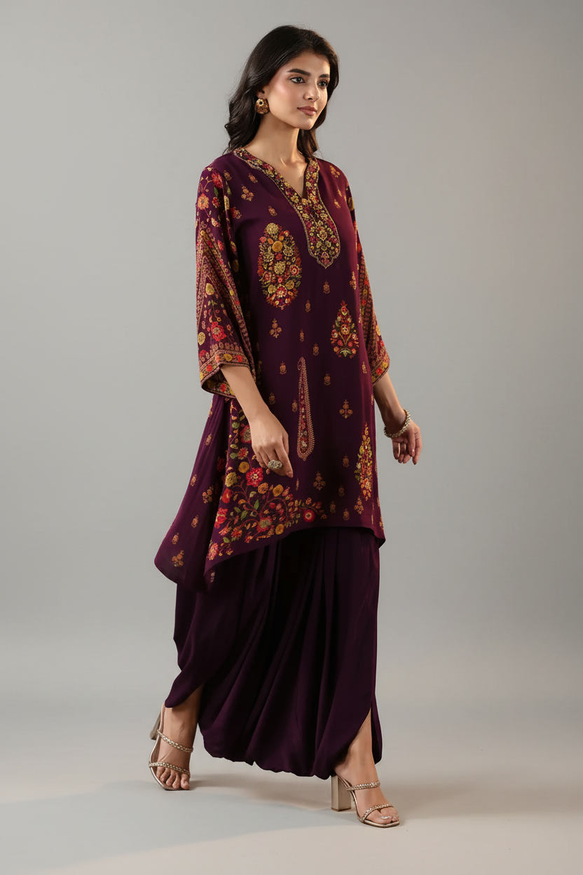 Purple Dhoti Salwar Suit