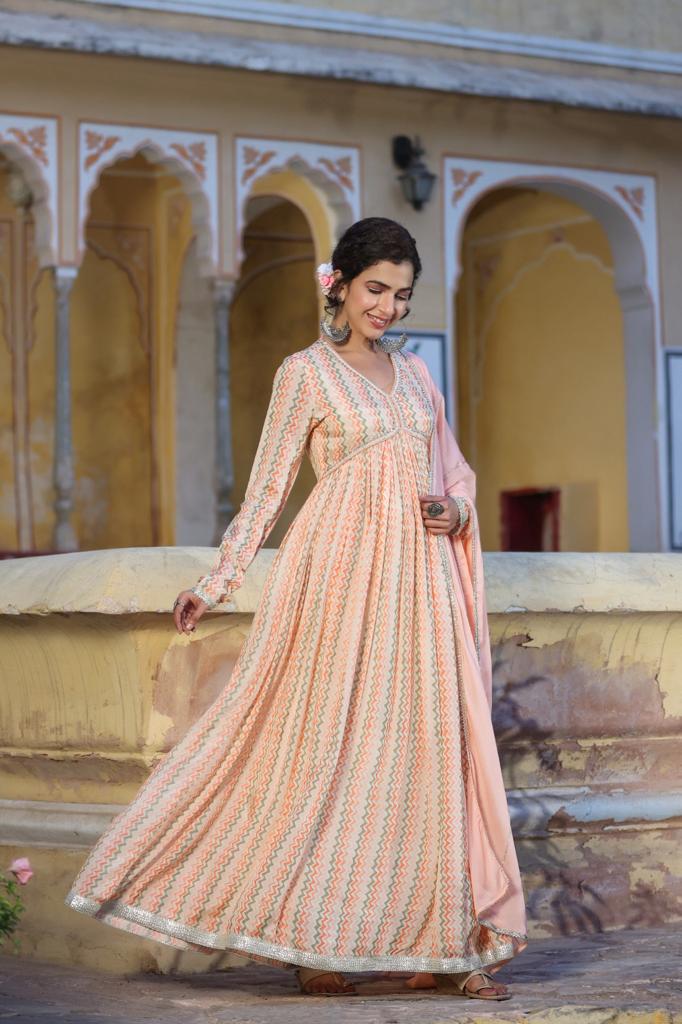 Multi Color Festive Wear Long Kurti