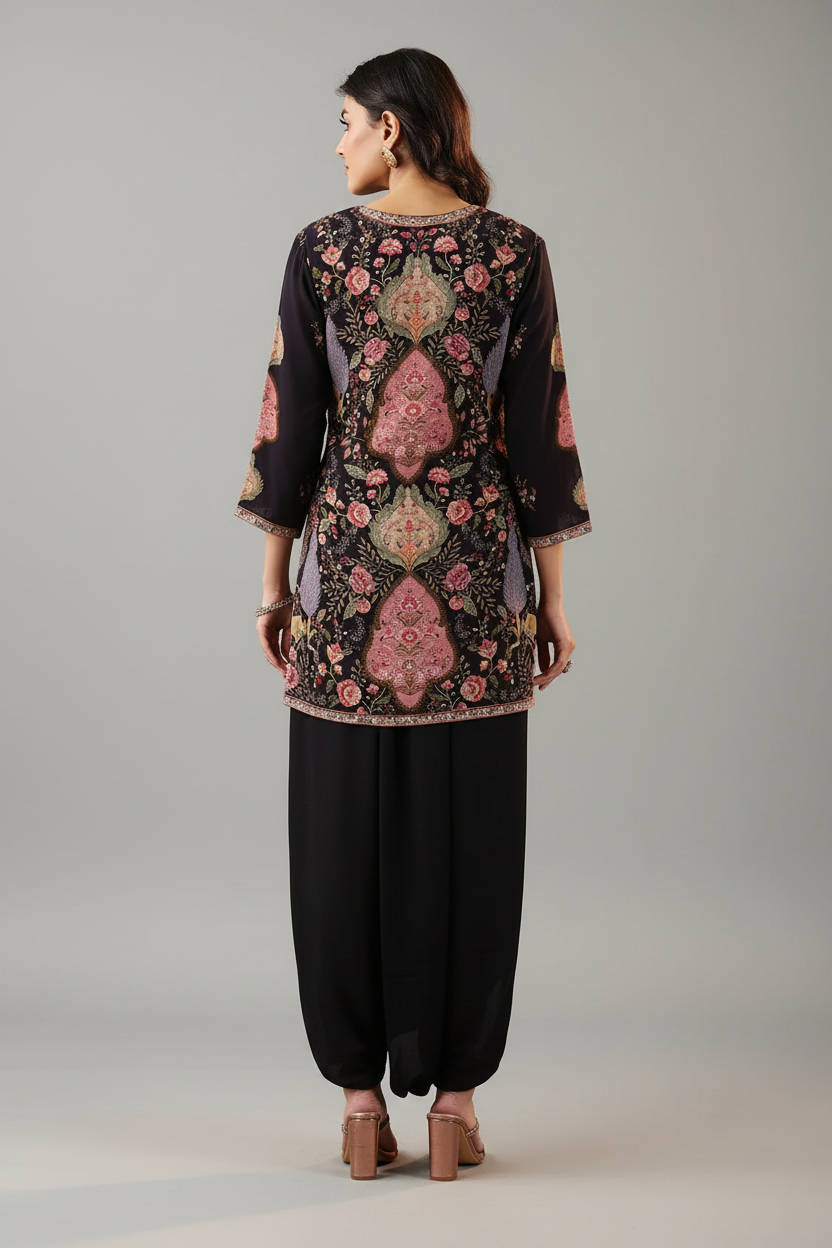 Black Dhoti Salwar Suit