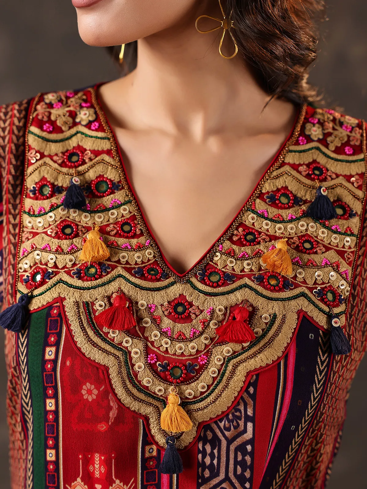 Maroon Dhoti Salwar Suit
