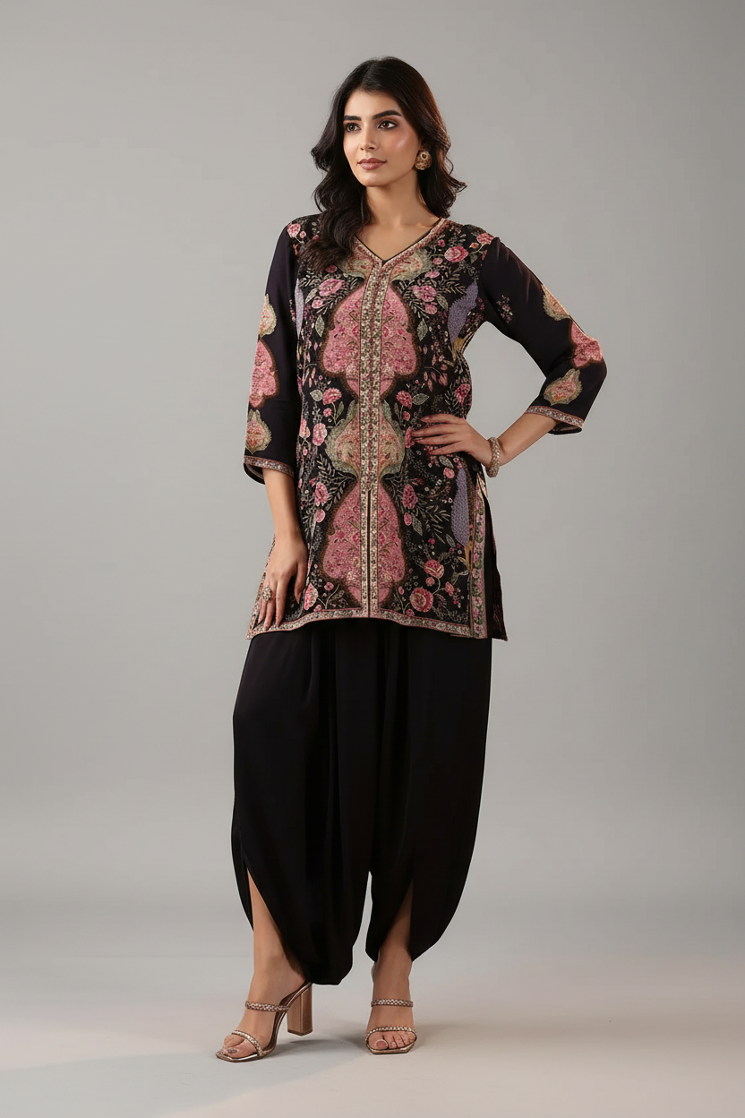 Black Dhoti Salwar Suit