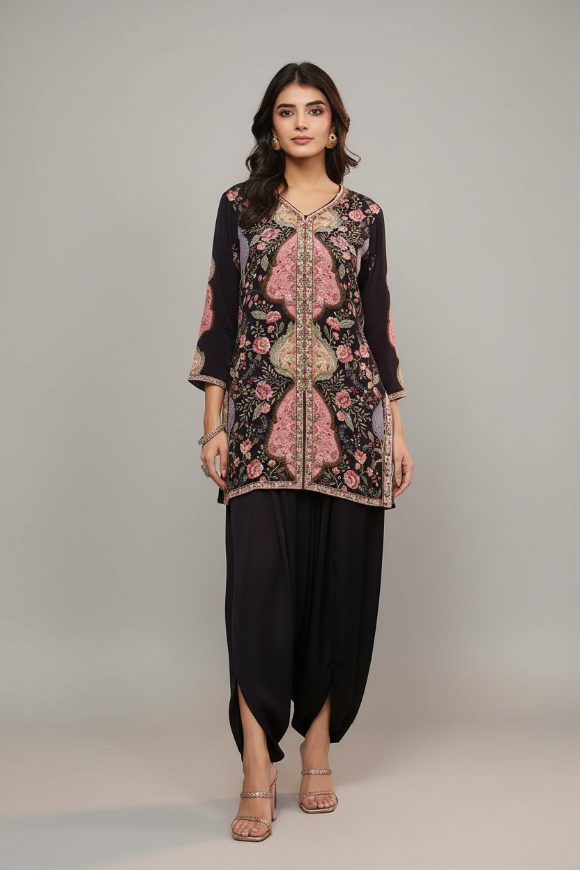Black Dhoti Salwar Suit
