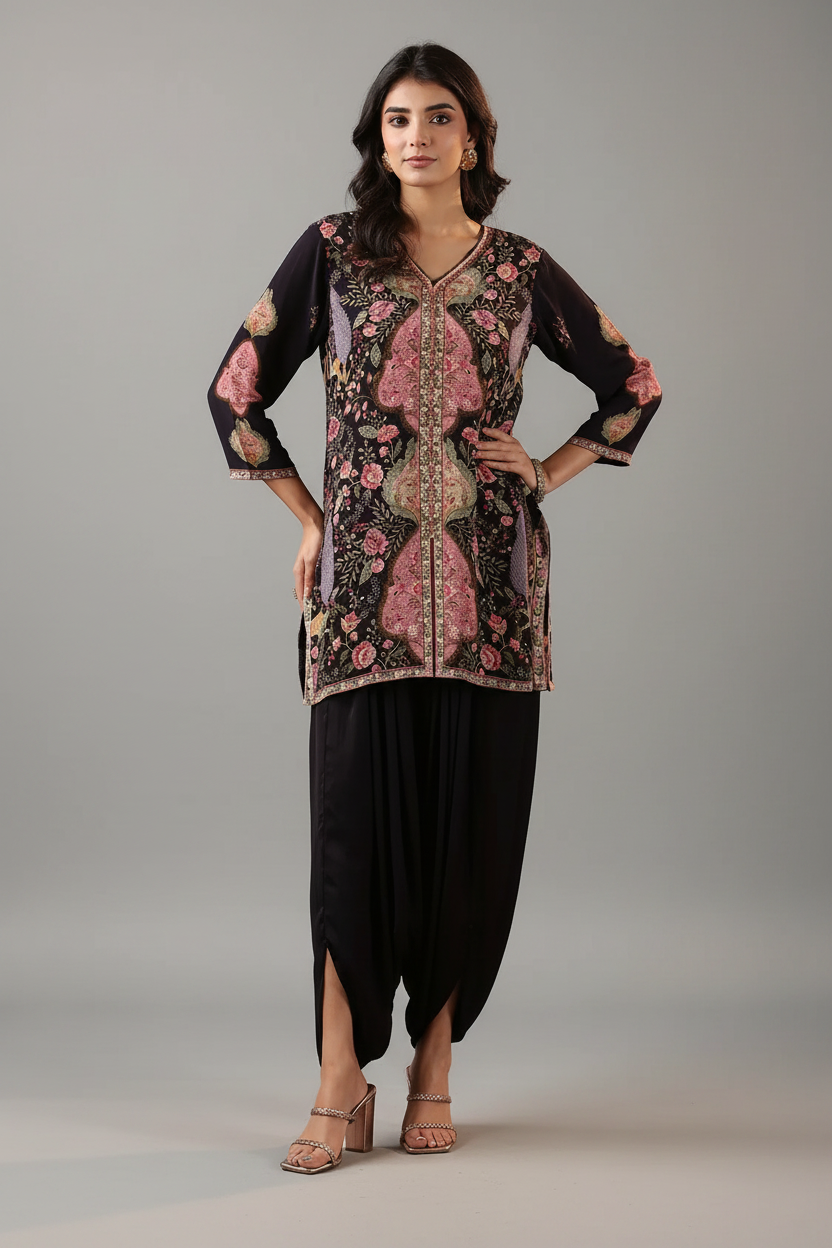 Black Dhoti Salwar Suit