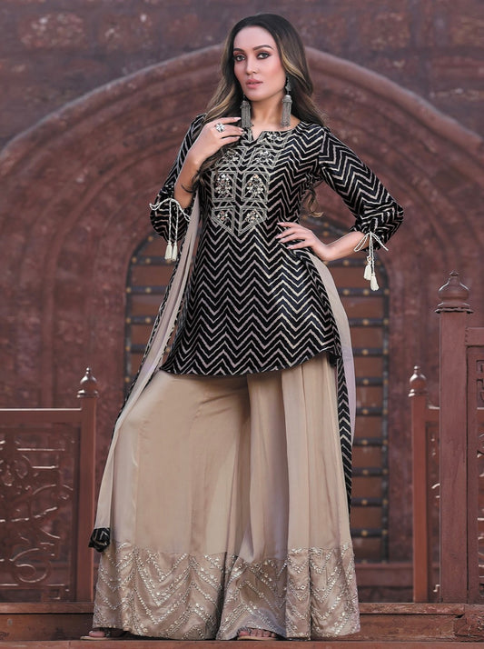 Black Palazzo Salwar Suit