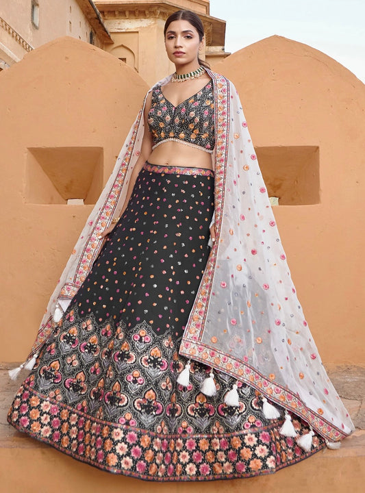 Black Wedding Wear Lehenga Choli