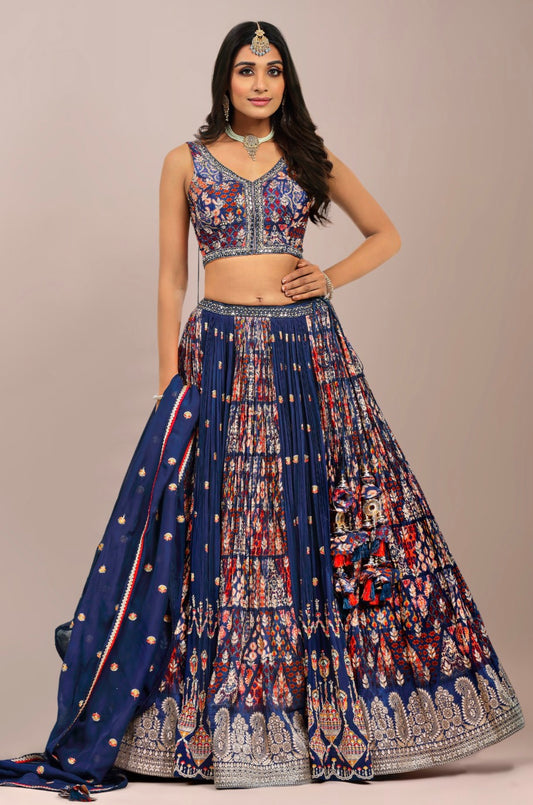 Blue Wedding Wear Lehenga Choli