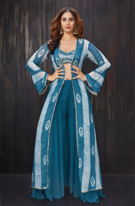 Royal Blue Palazzo Suit with Jacket