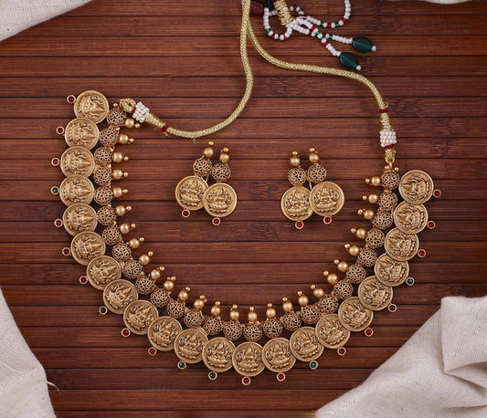 Laxmi Design - Temple Coin Necklace Set