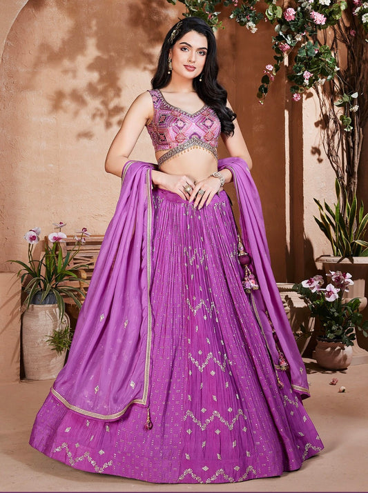 Purple Wedding Wear Lehenga Choli