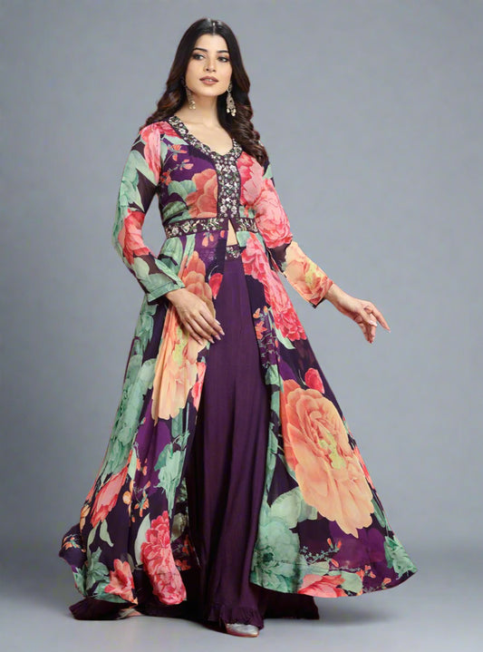 Purple Palazzo Suit