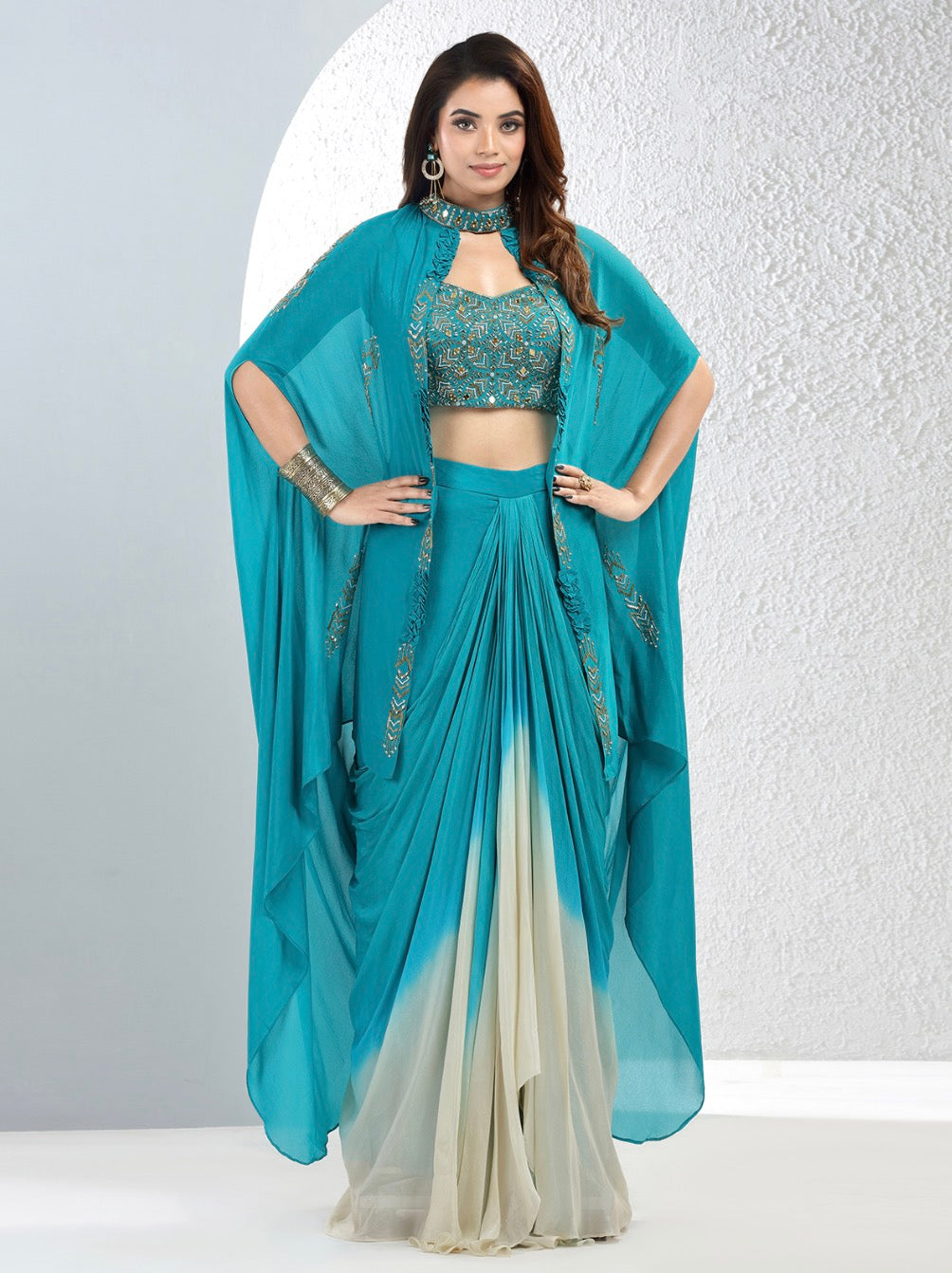 Rama Blue Color Indo-Western outfit