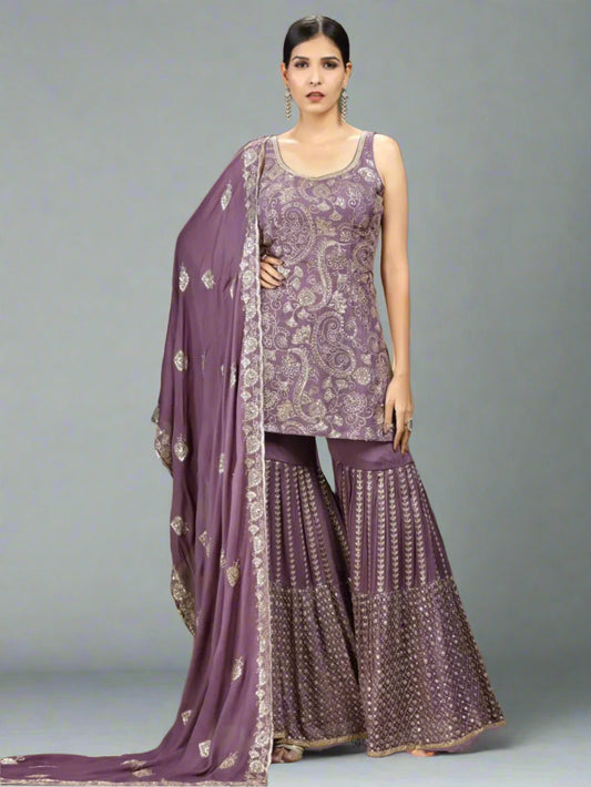 Purple Color Sharara Suit