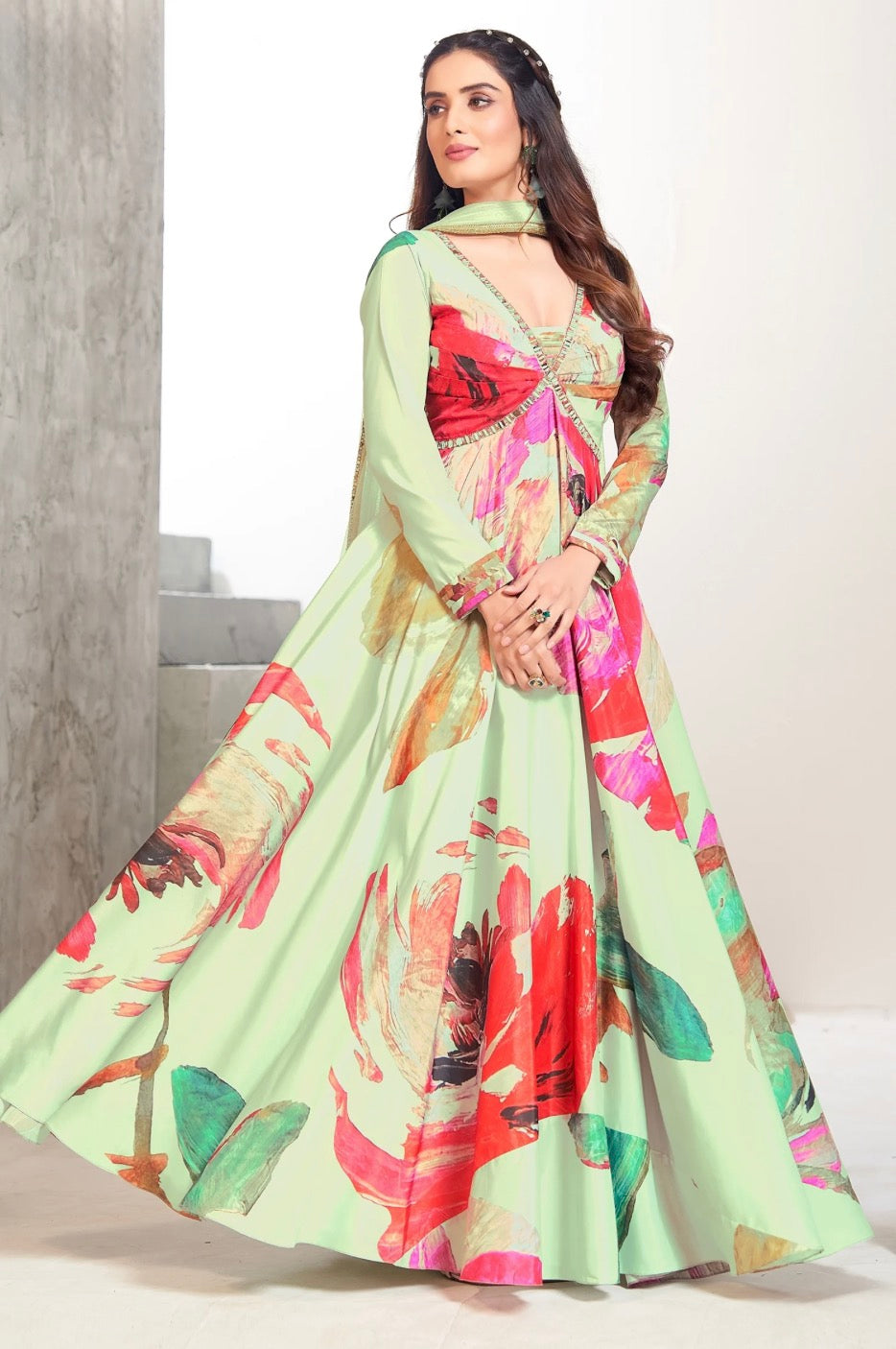 Light Green Anarkali Suit