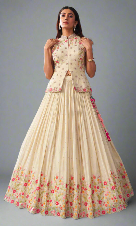 Beige Wedding Wear Lehenga Choli