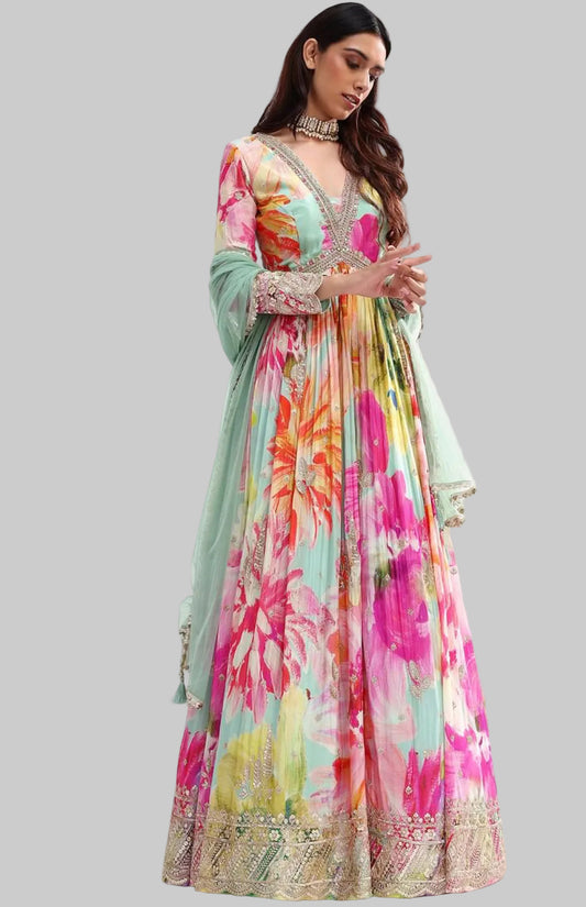 Multi Color Anarkali Suit