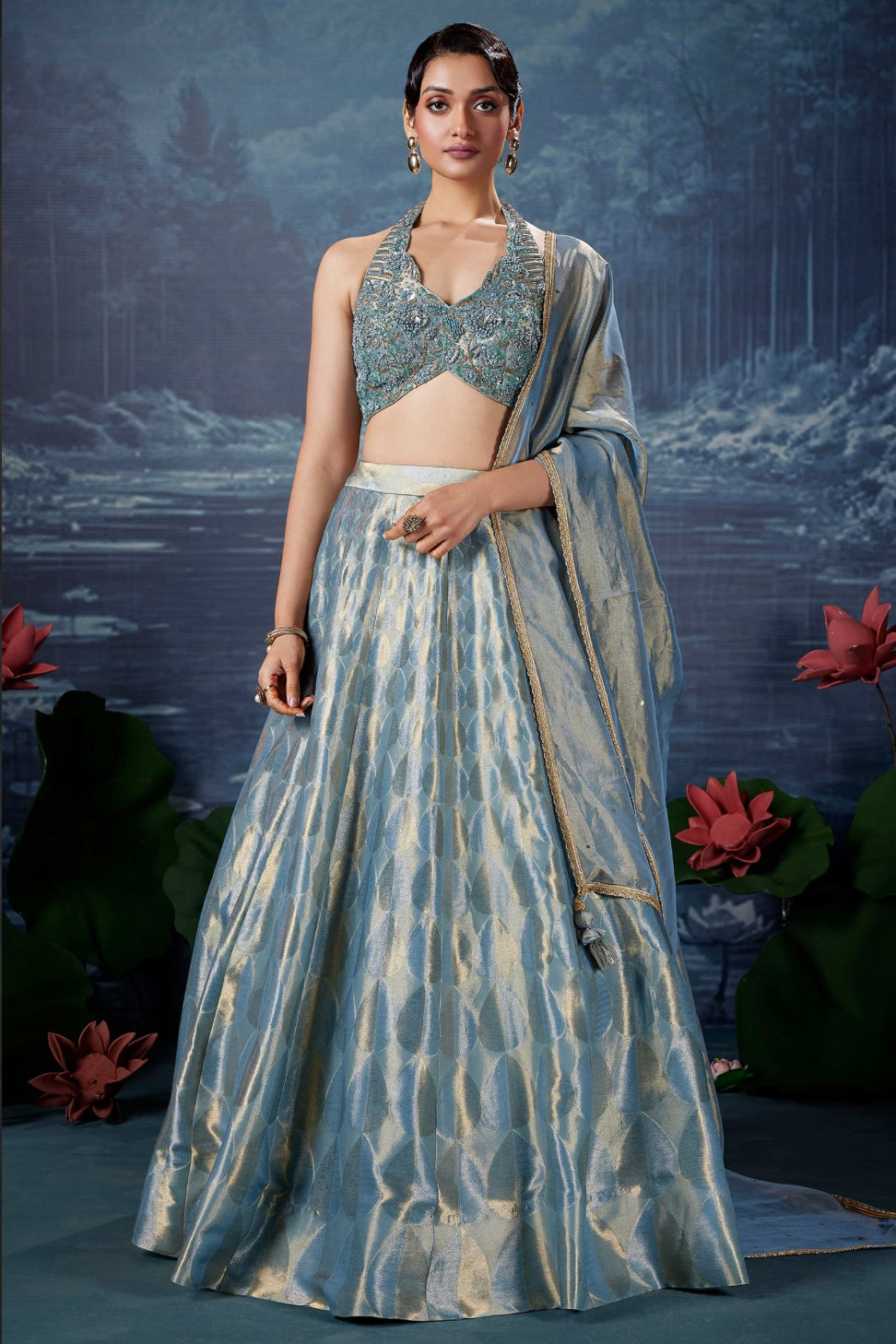 Sky Blue Lehenga Choli