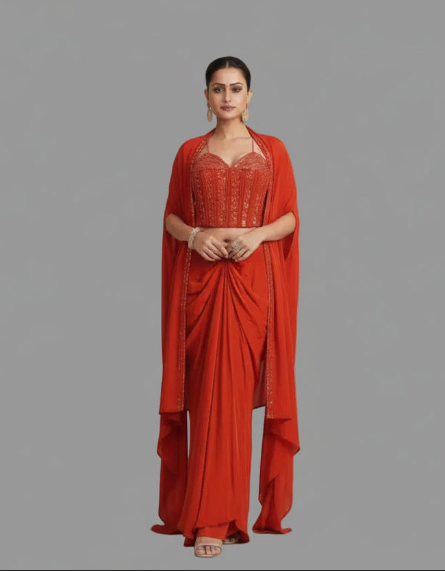 Orange Indo-Western Outfit