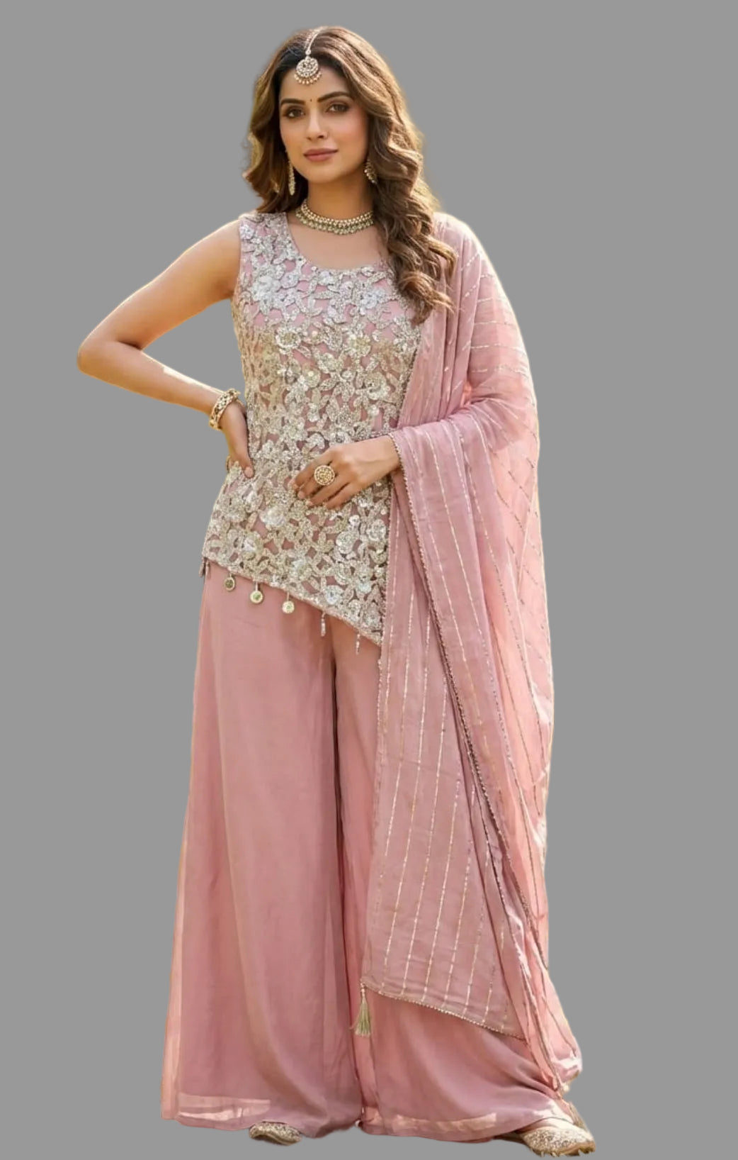 Pink Palazzo Suit