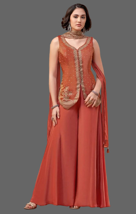 Orange Palazzo Suit