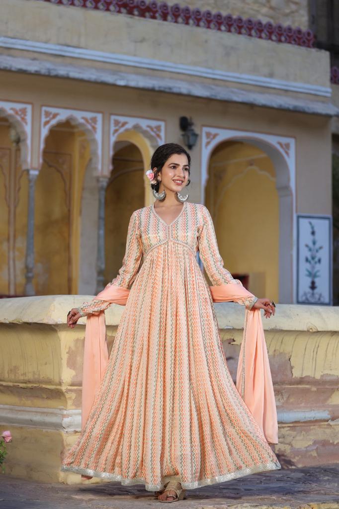 Multi Color Festive Wear Long Kurti
