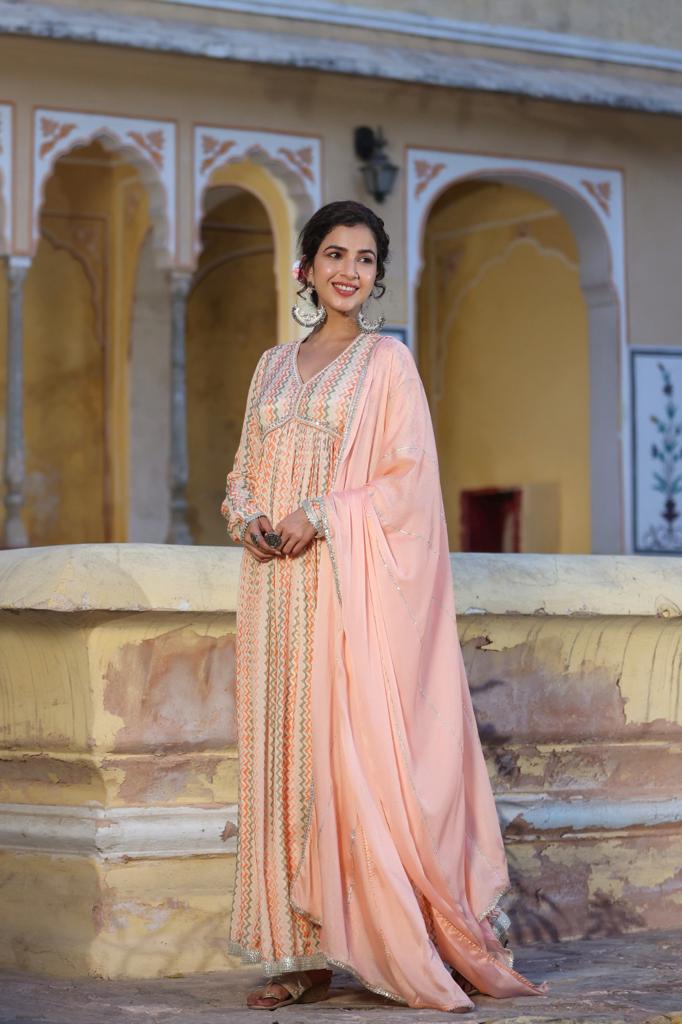 Multi Color Festive Wear Long Kurti