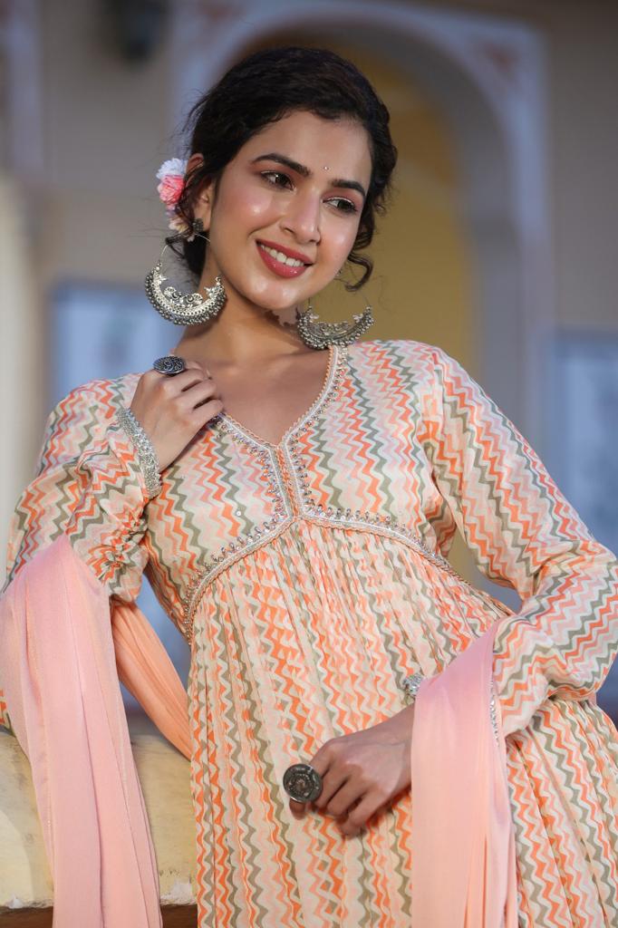 Multi Color Festive Wear Long Kurti
