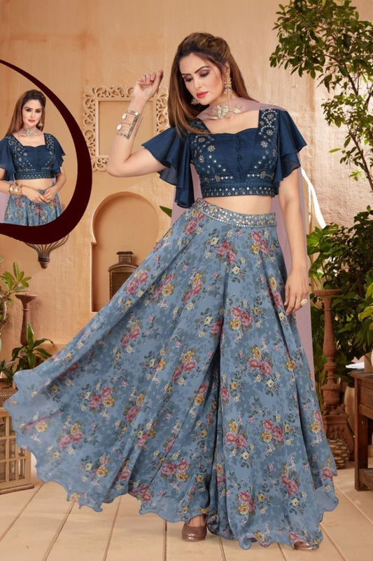 Blue Indo Western Suit