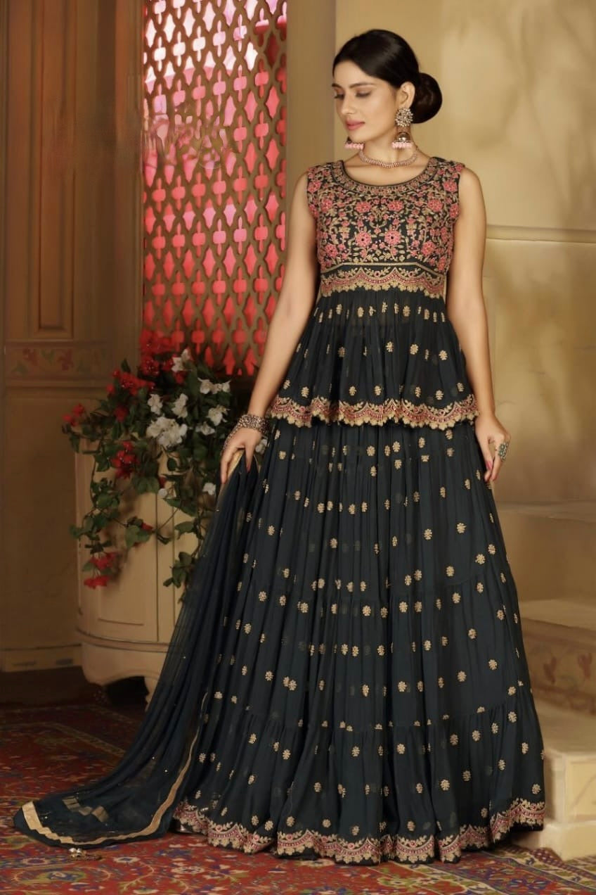 Gray Lehenga Choli