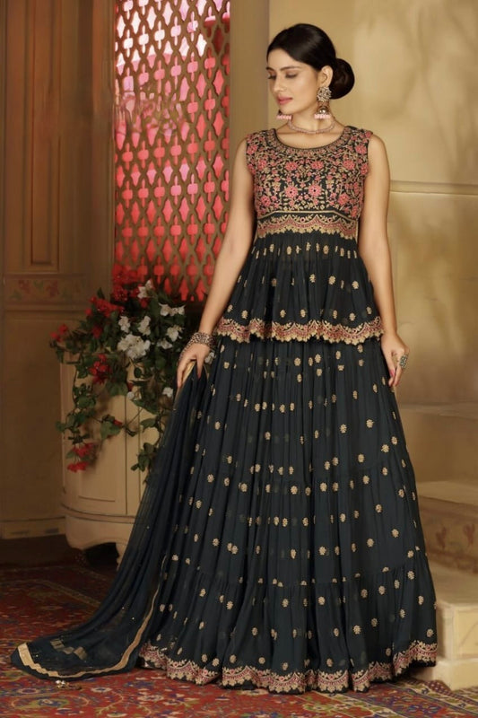Gray Lehenga Choli