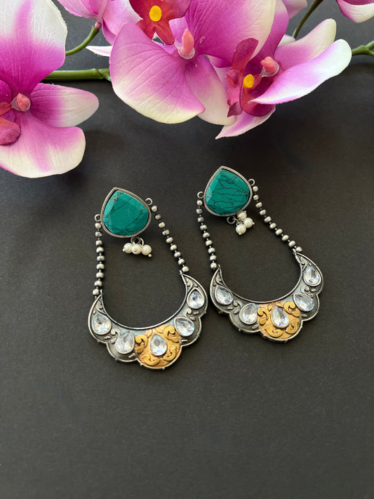 Turquoise German Silver Earrings