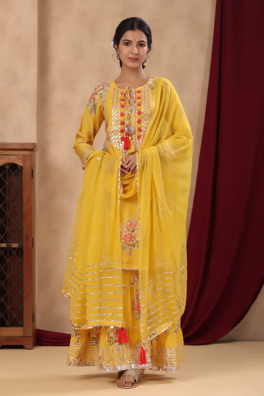 Yellow Sharara Suit