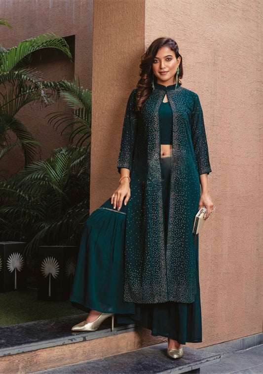 Green Indo-Western Suit