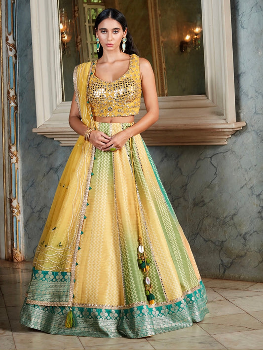 Yellow Wedding Wear Lehenga Choli