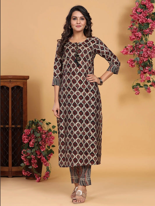 Multi-Color Casual Wear Straight Kurti with Pant
