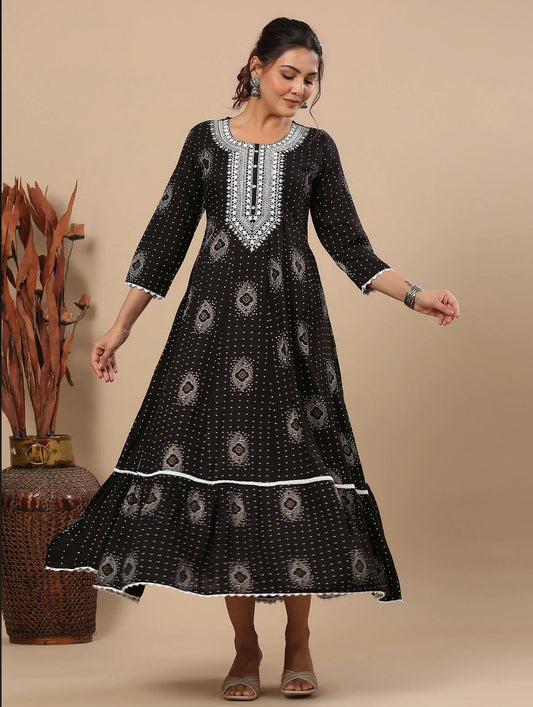 Black Casual Wear Long Kurti