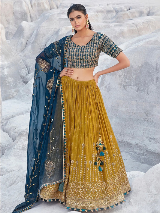 Yellow Wedding Wear Lehenga Choli