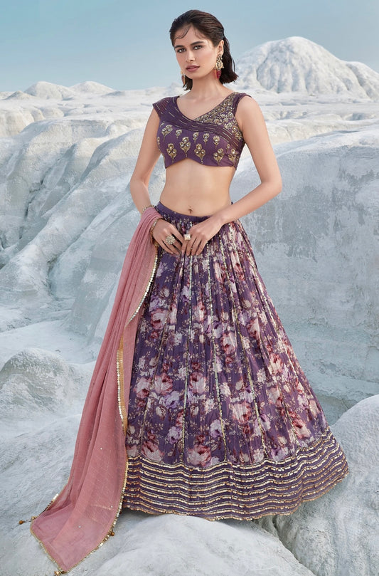 Purple Wedding Wear Lehenga Choli