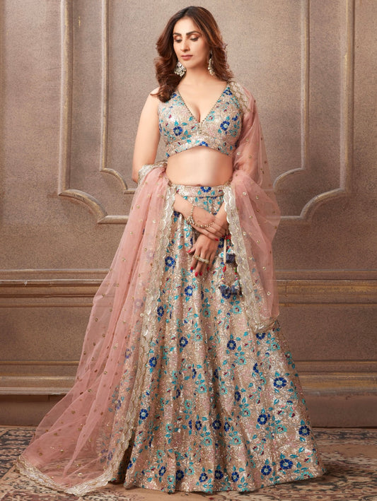 Beige Wedding Wear Lehenga Choli