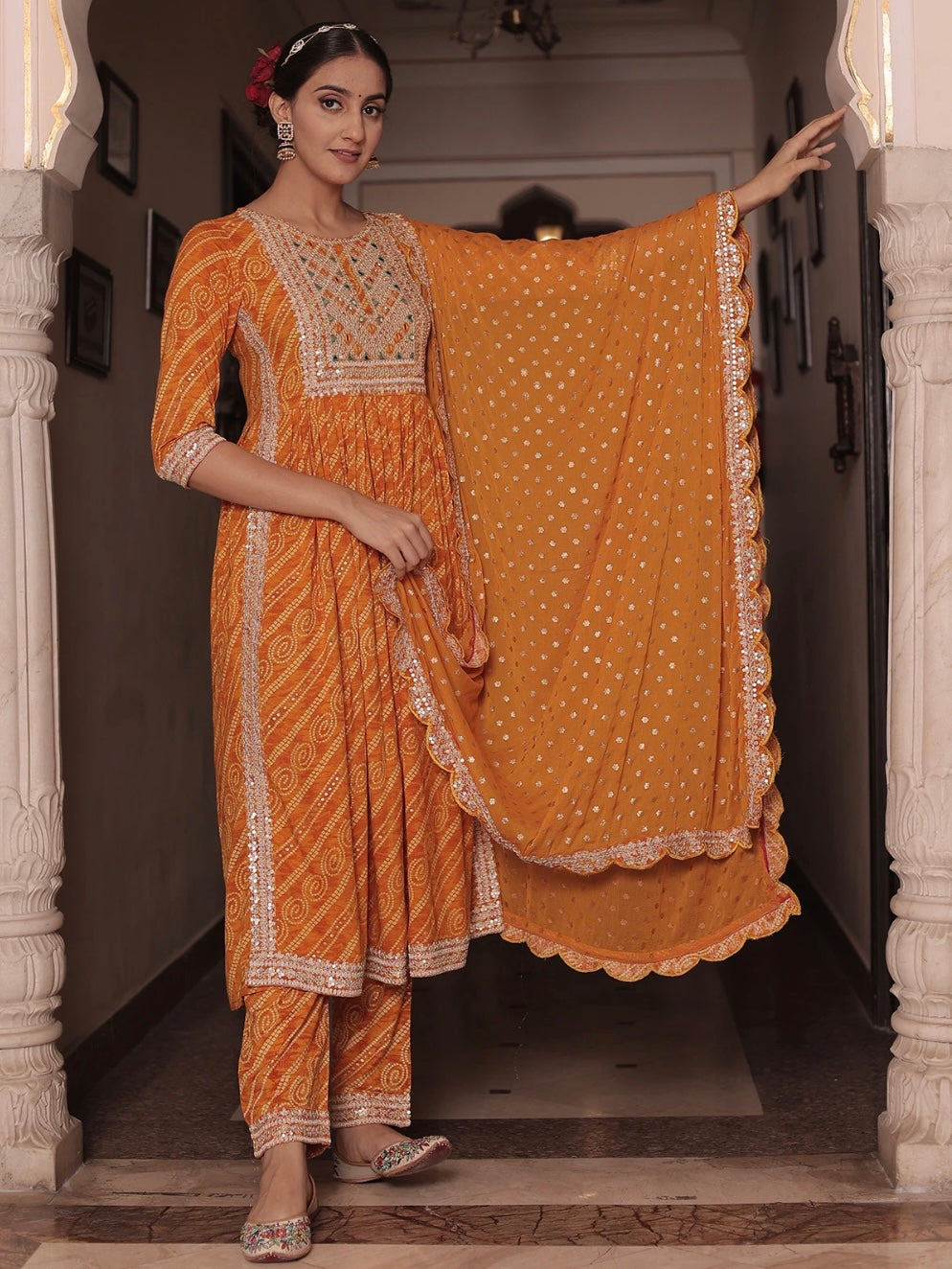 Mustard Yellow Salwar Pant Suit